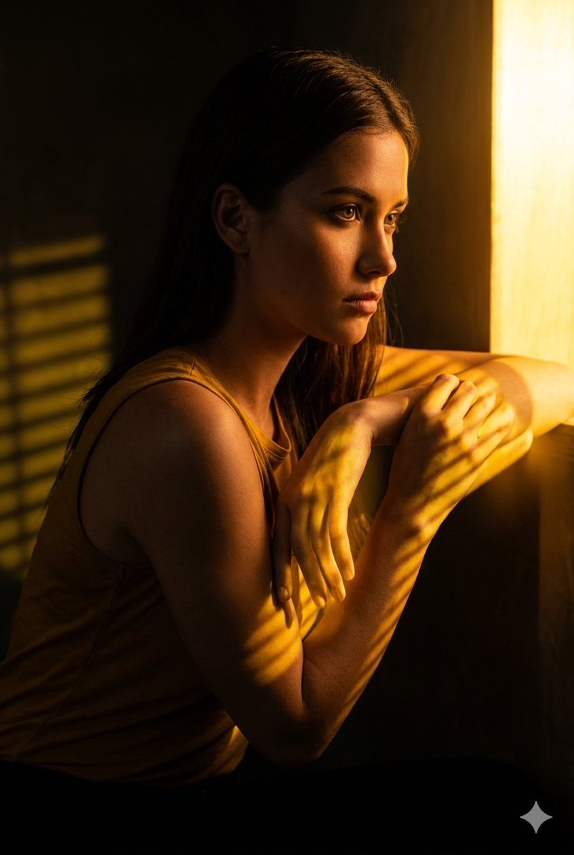 Golden Hour Melancholy by Window