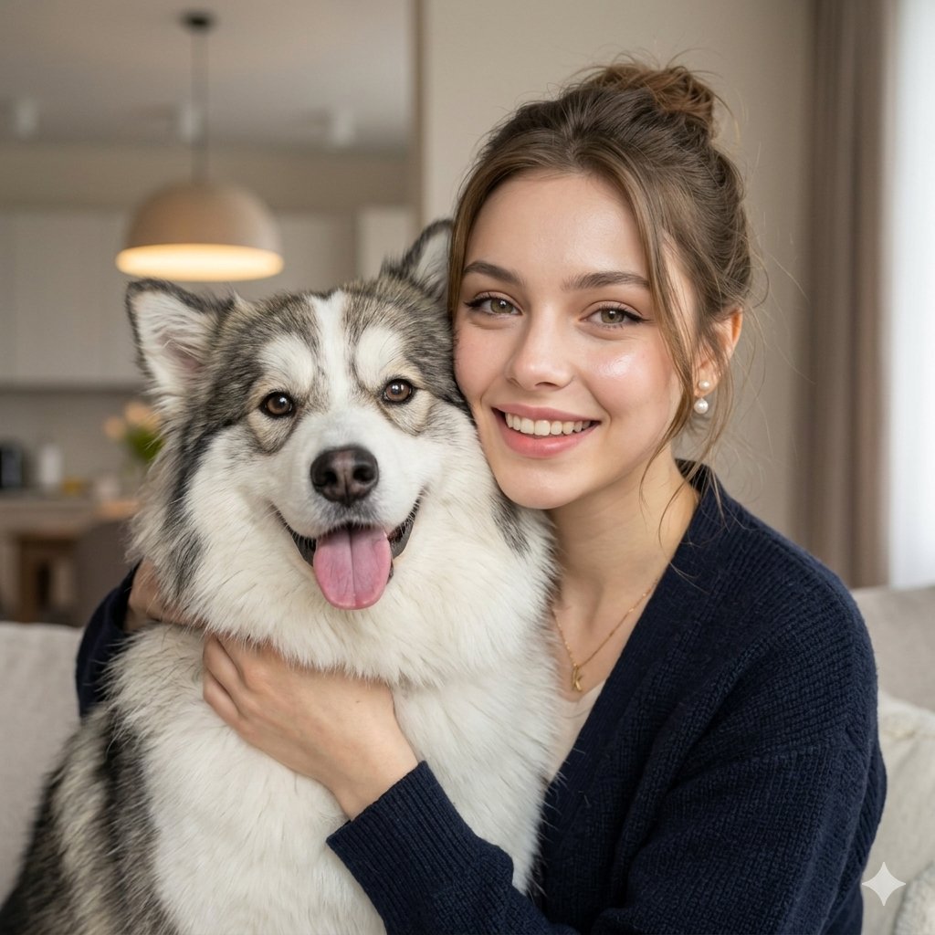 Cozy Pet Lifestyle Portrait Moment