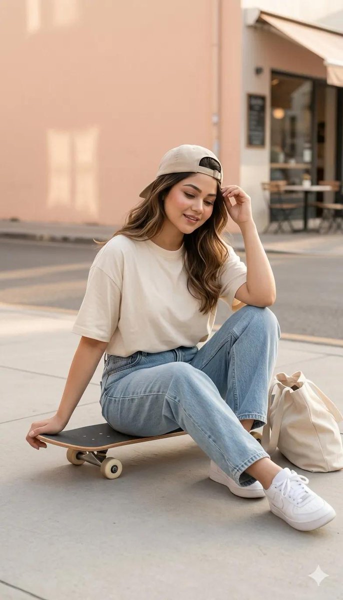Stylish Skateboarder on Urban Street