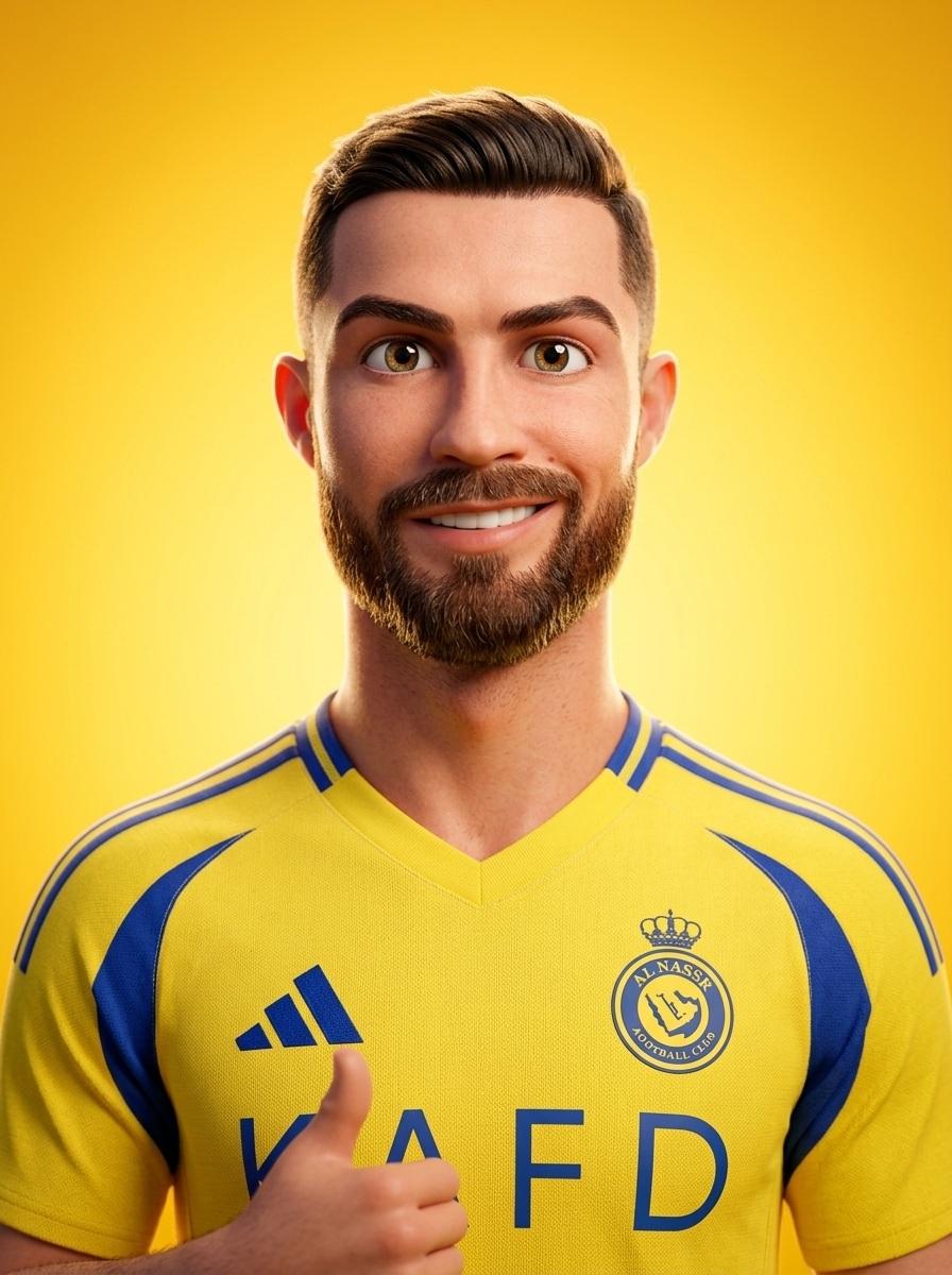 Hyper-Realistic 3D Football Star Portrait
