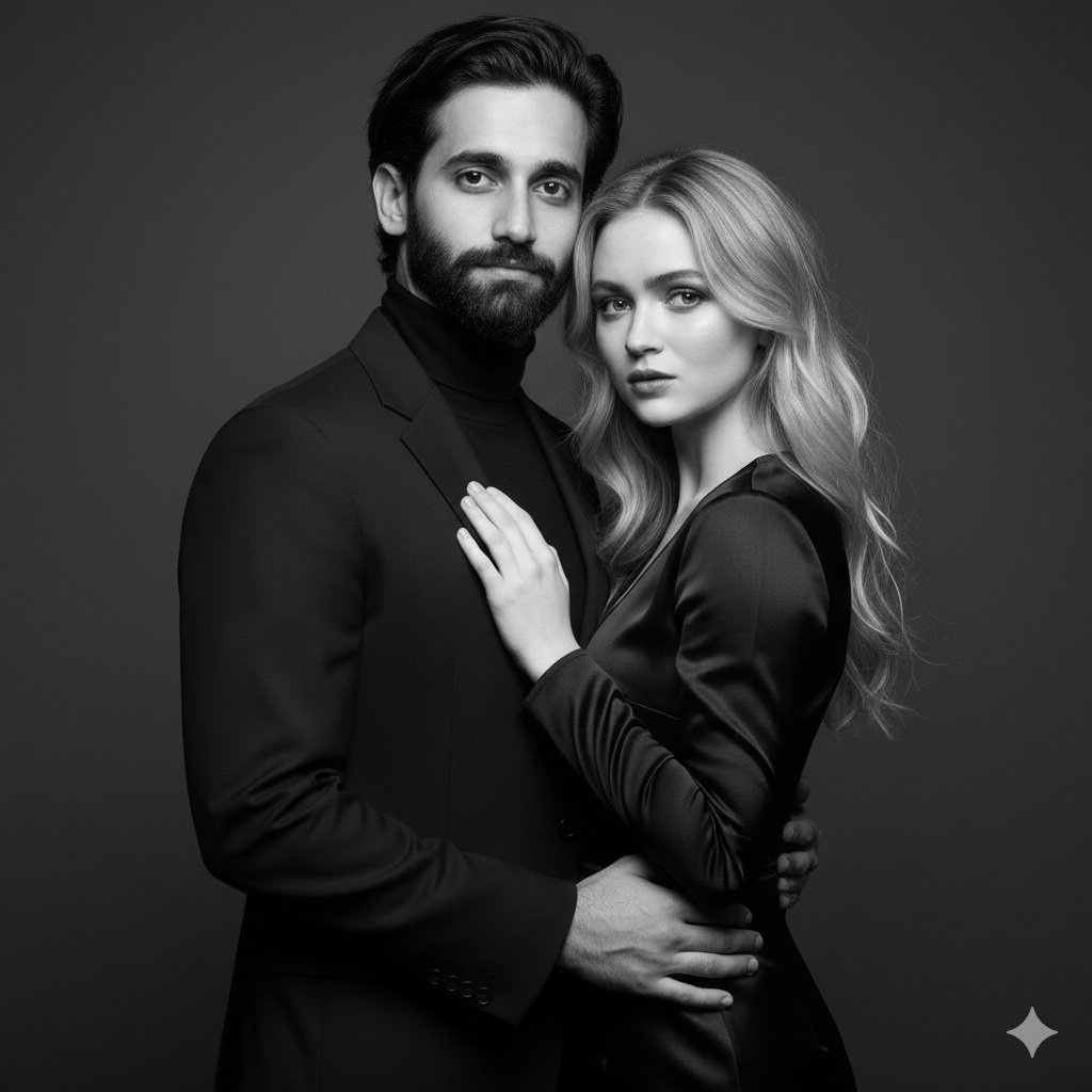 Timeless Black White Couple Portrait