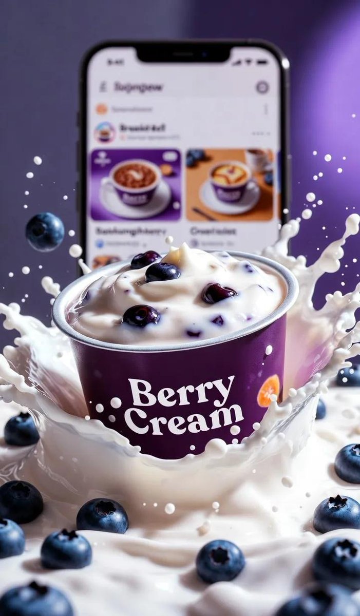 Berry Cream Yogurt Cinematic Splash