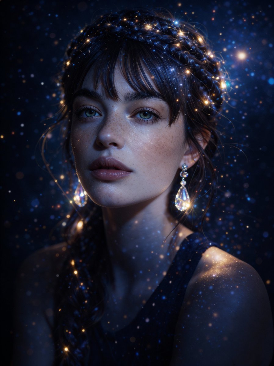 Stardust Girl Magical Cinematic Portrait