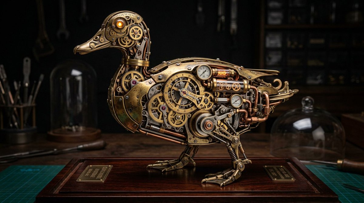 Hyper-Realistic Steampunk Clockwork Sculpture
