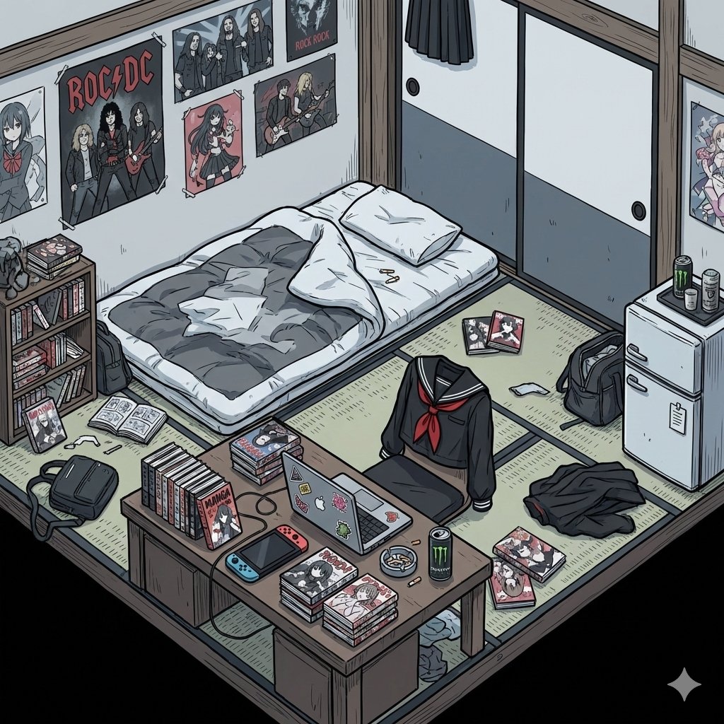 Isometric Character Room Illustration