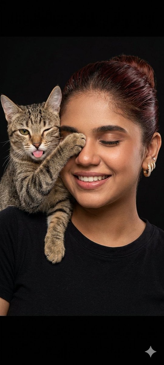 Playful Cat Covers Eyes Portrait