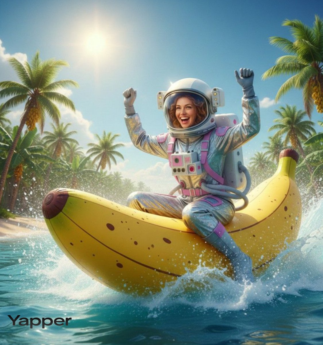 Glowing Banana Float Rockets Through Space