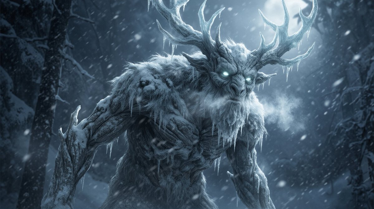 Winter Creature Emerges From Blizzard Forest