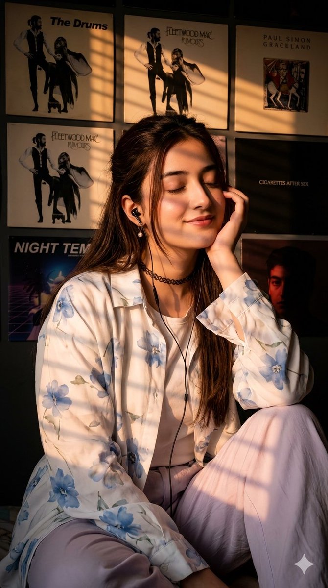 Cinematic Sunset Portrait with Vinyls