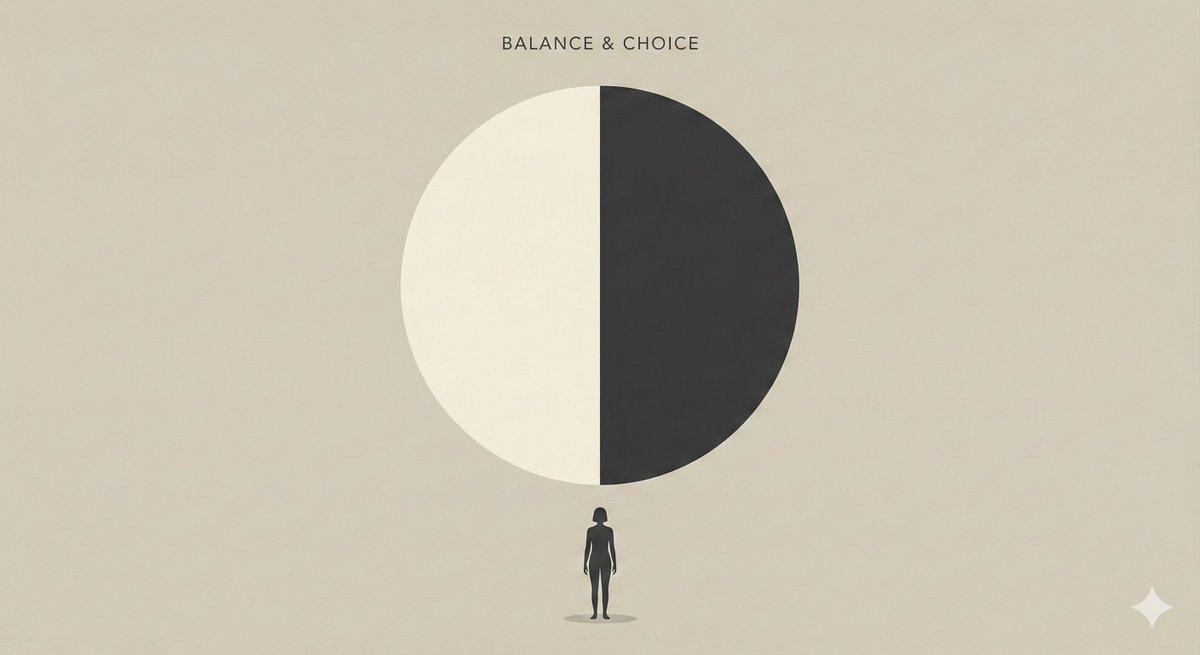 Minimalist Figure Under Giant Shape