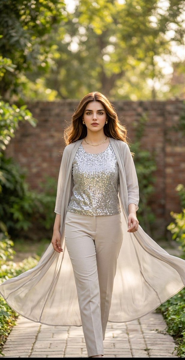 Elegant Woman Fashion Walk