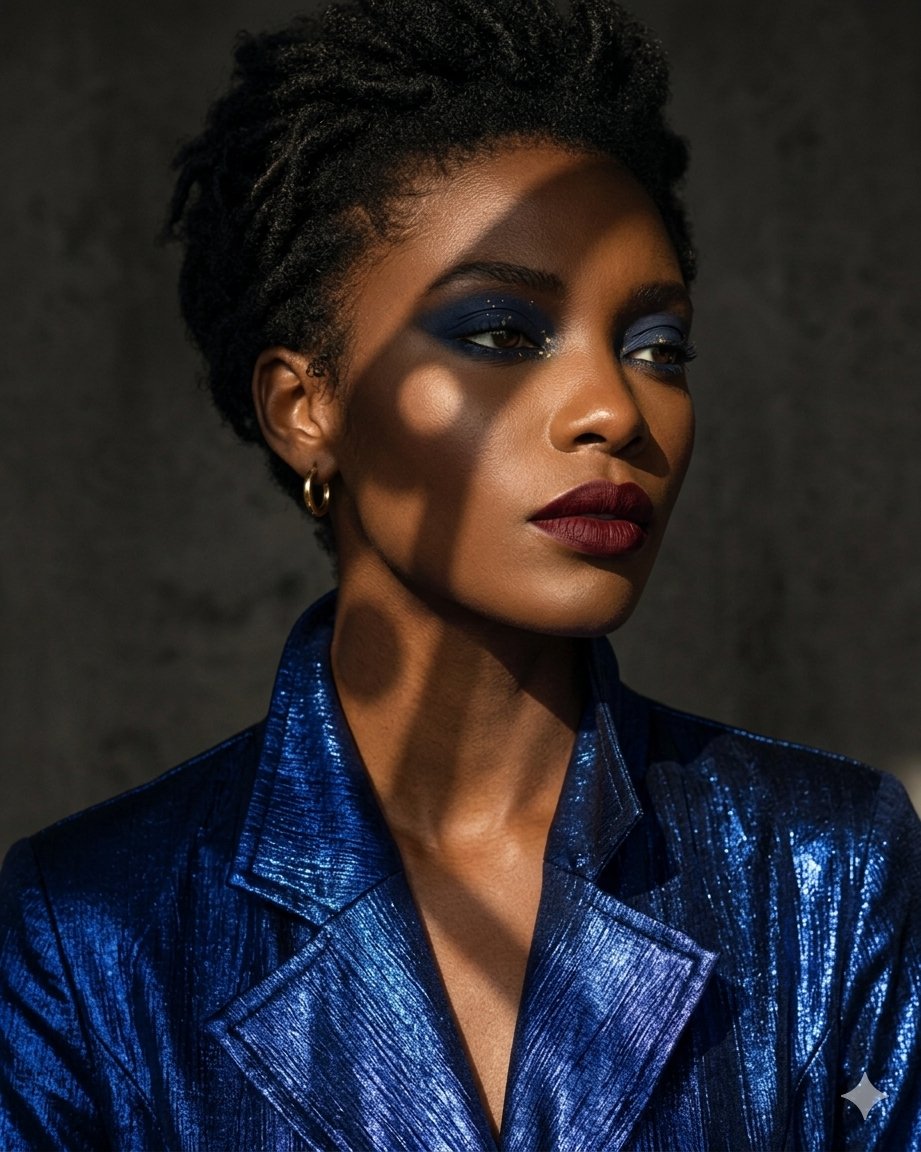 High Fashion Deep Blue Portrait