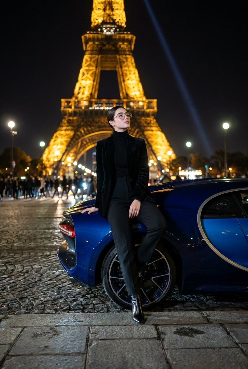 Night Paris Fashion Tower Portrait