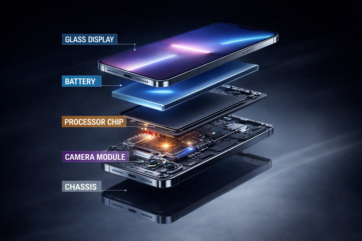 Futuristic Flagship Phone Exploded
