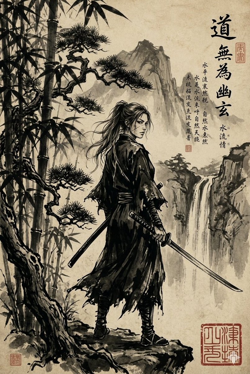 Ink Ronin Duel at Waterfall