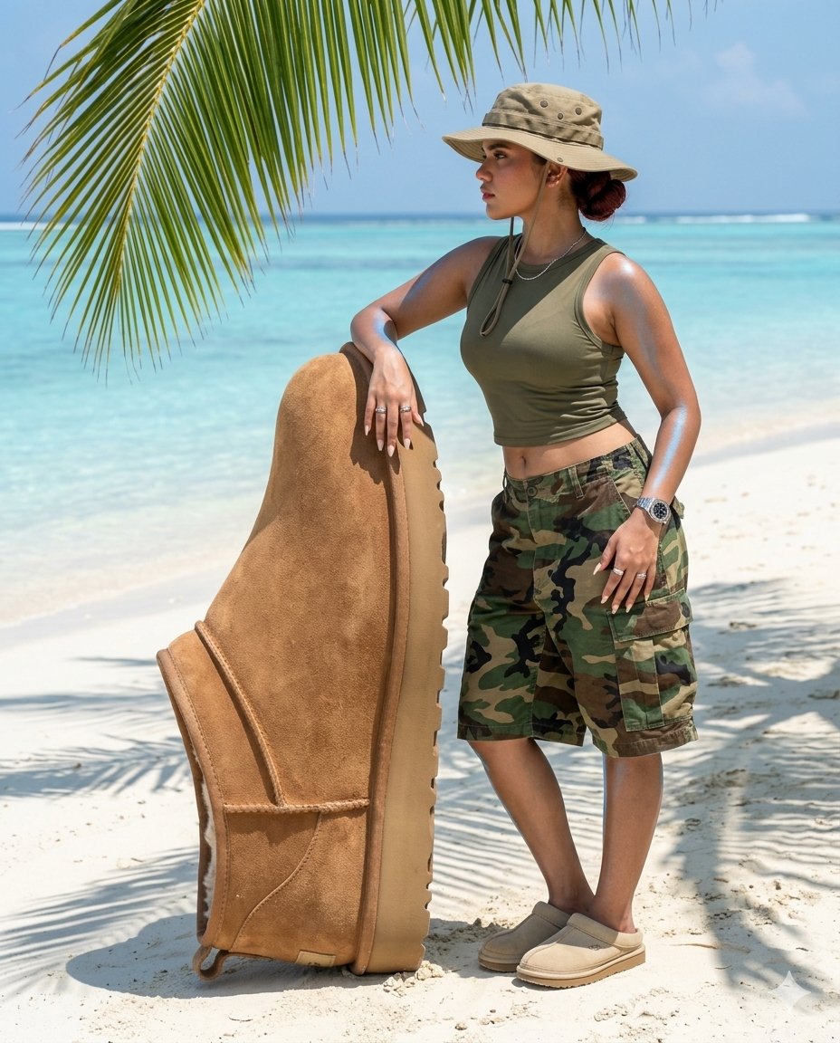 Giant Sculpture on Tropical Beach