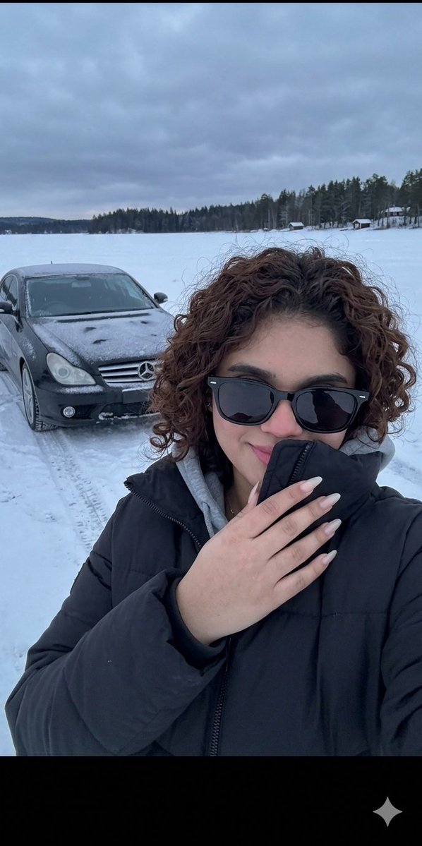 Frozen Lake Selfie with Mercedes
