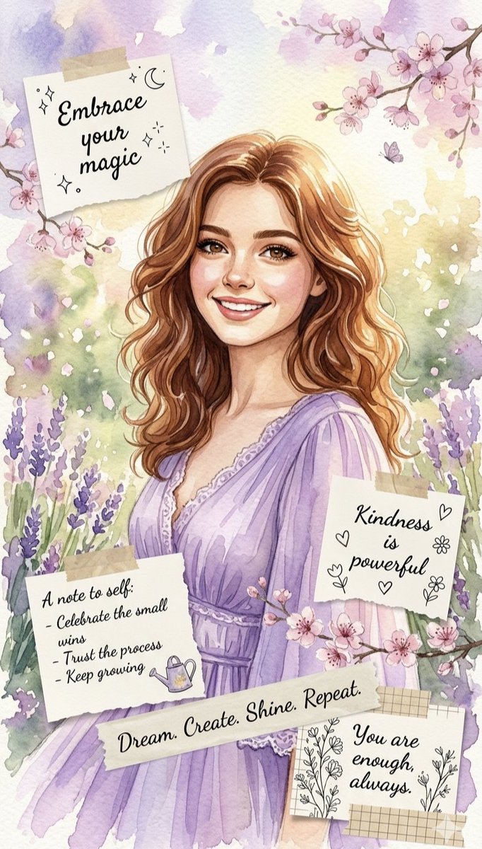 Dreamy Watercolor Girl Illustration