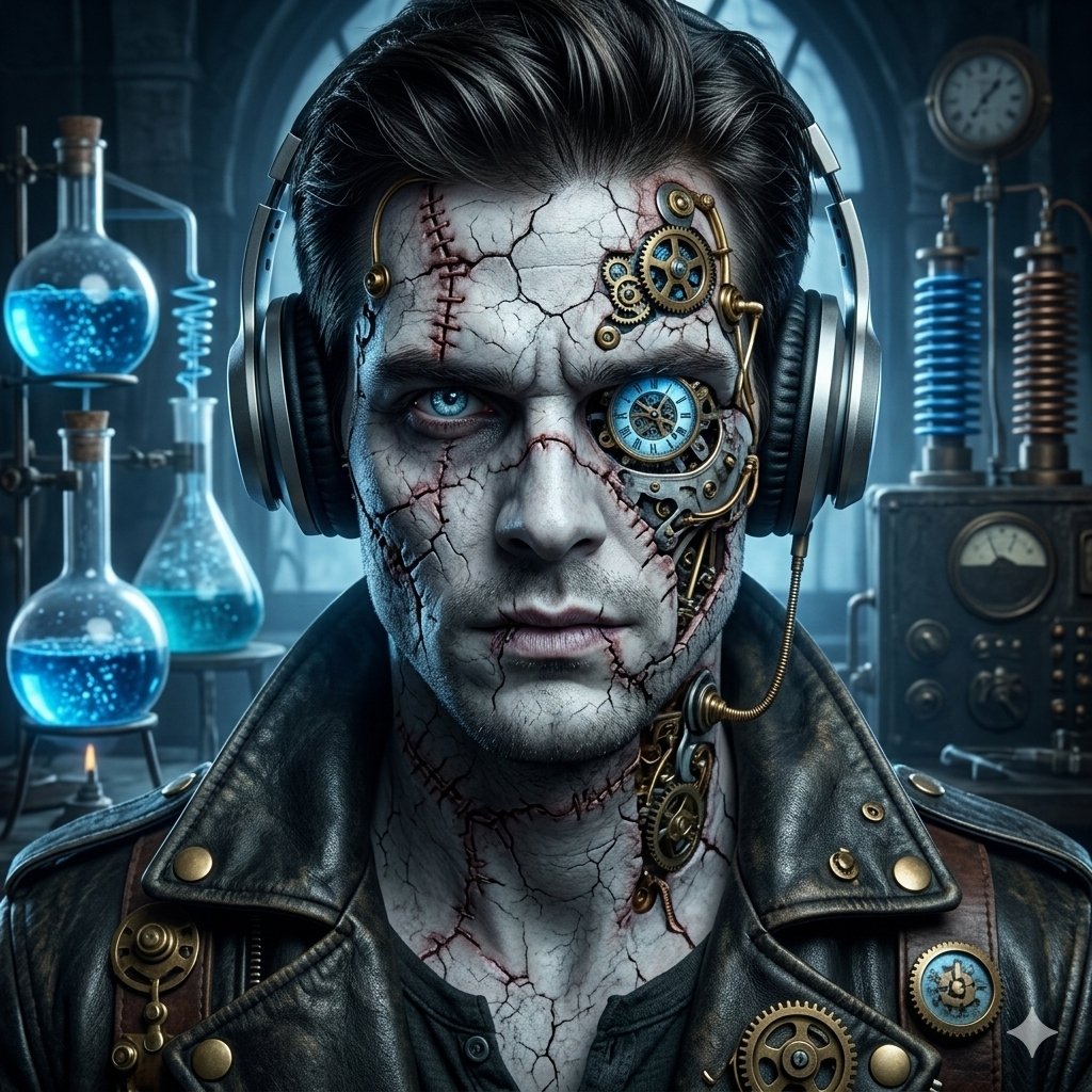 Steampunk Frankenstein Cyborg Horror