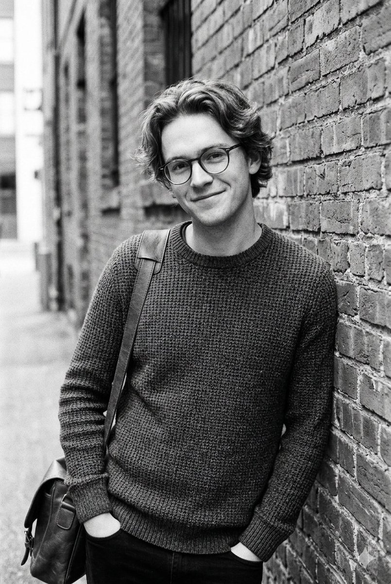 Vintage Intellectual Portrait in Alley