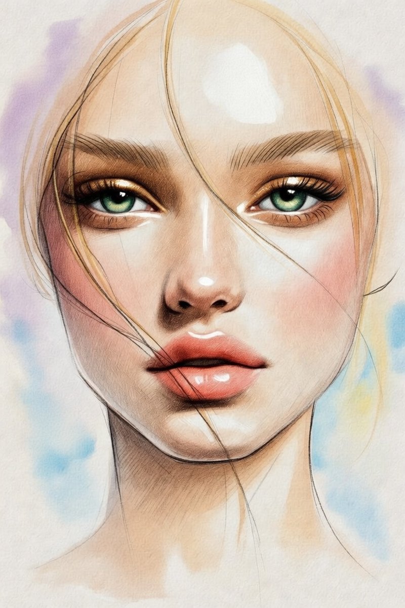 Delicate Pencil Sketch Portrait
