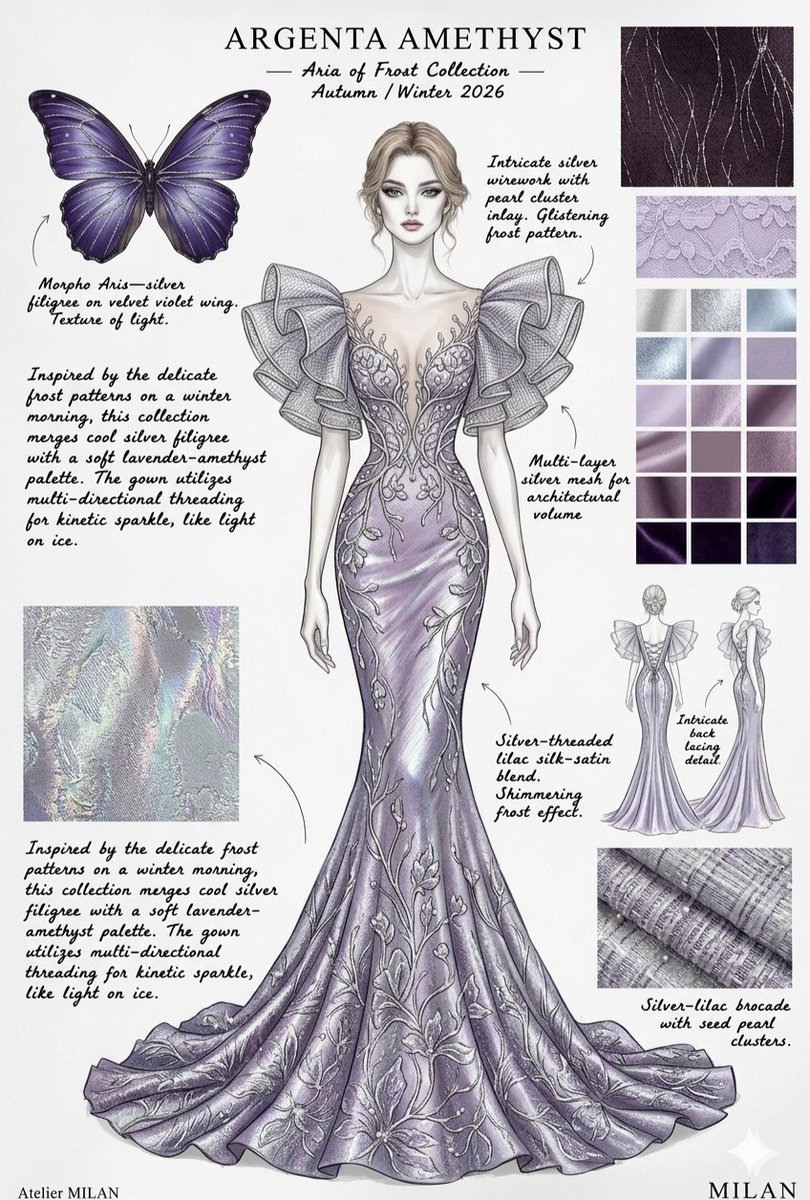 Butterfly Couture Gown Sketches