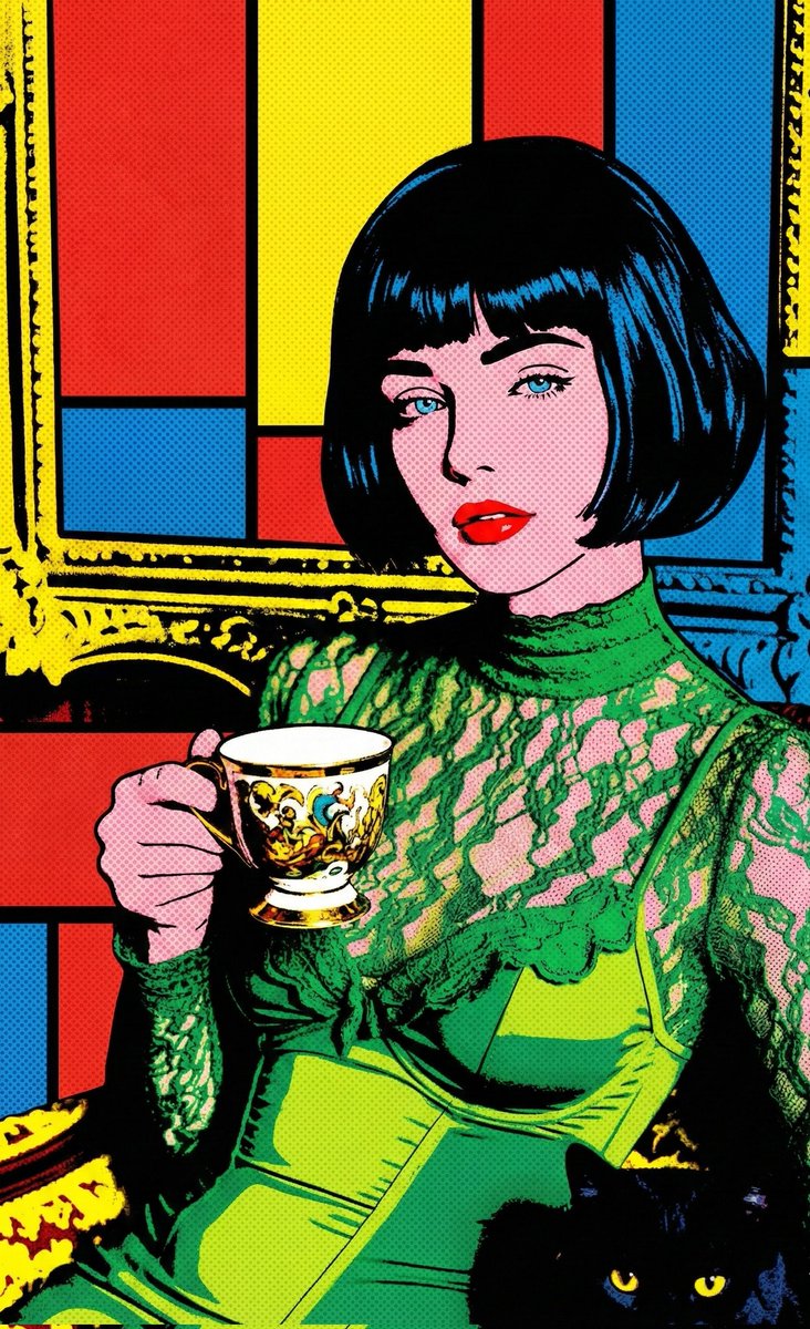 Pop Art Woman With Teacup