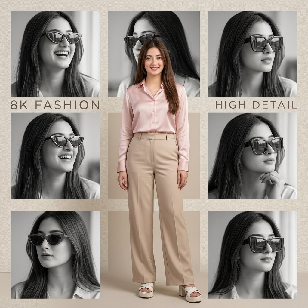 Ultra-Realistic Fashion Collage Portrait