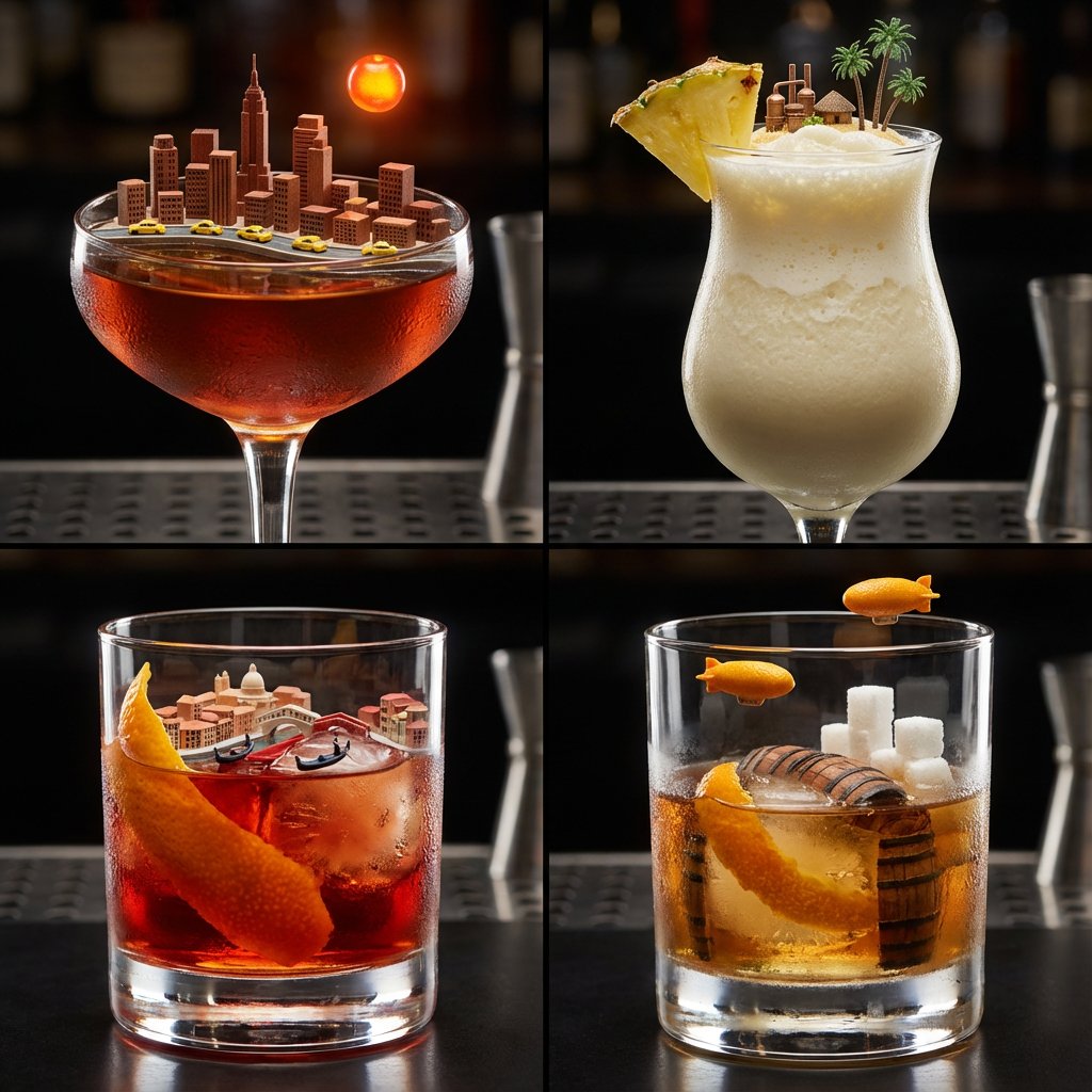 Cocktails as Tiny Living Cities