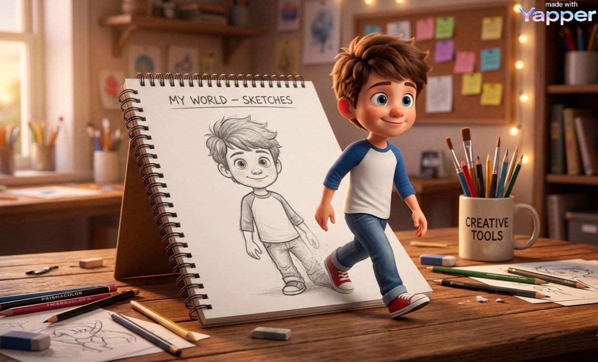 Sketchbook Boy Comes Alive