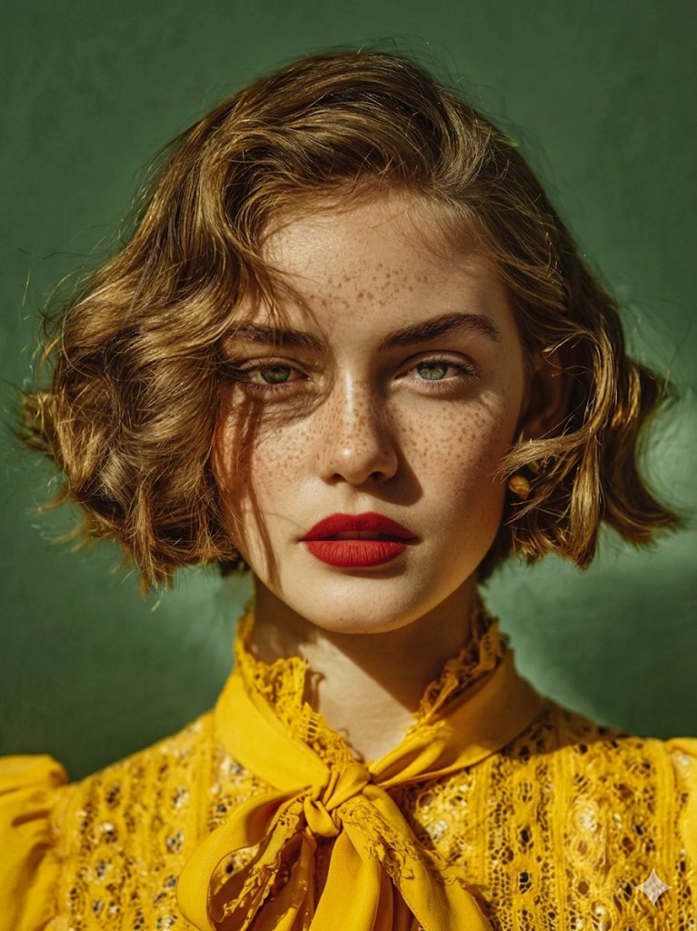 Freckled Beauty Bold Red Lips