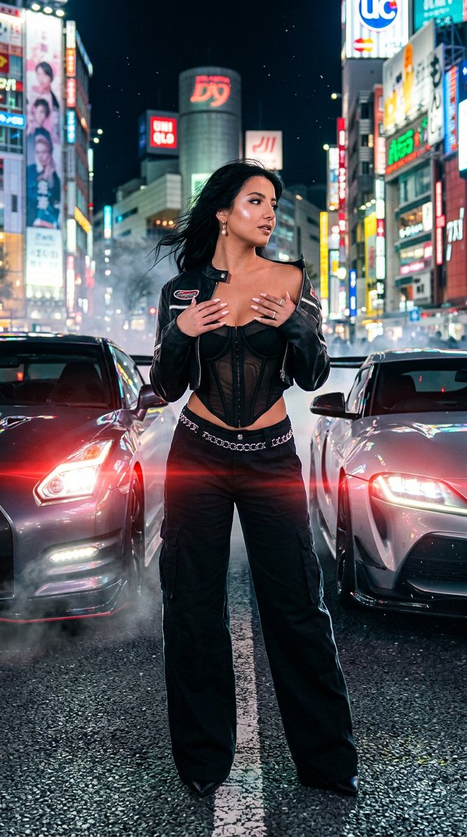 Cinematic Tokyo Drift Neon Fashion Shoot