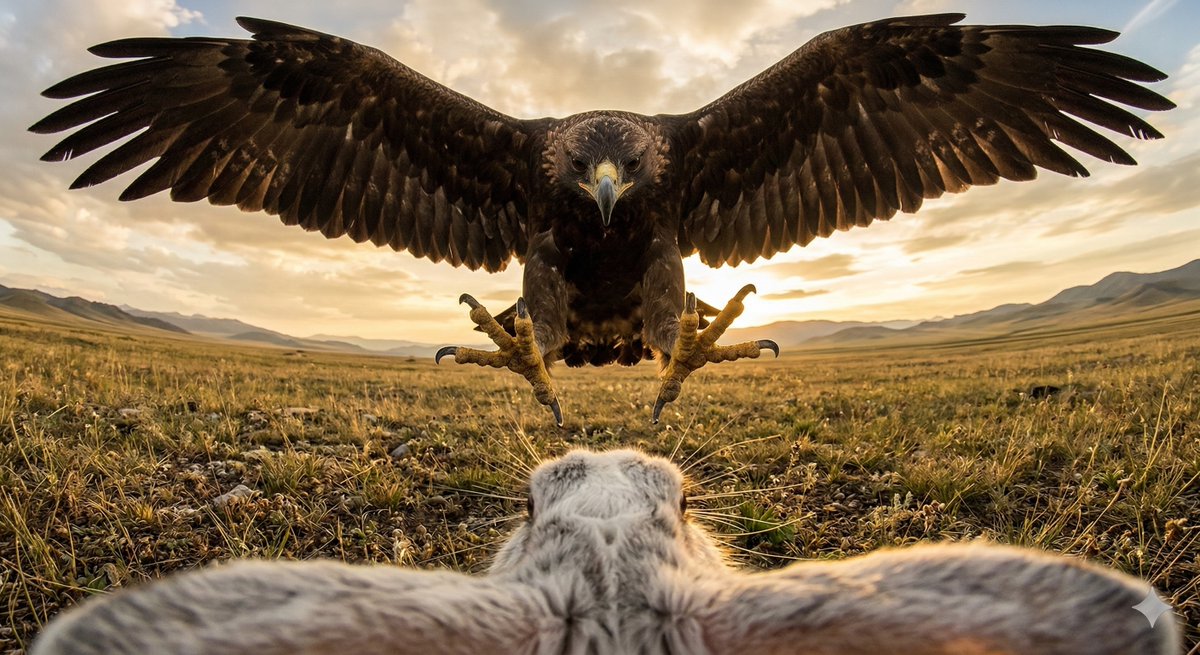 Golden Eagle Hunting Rabbit POV