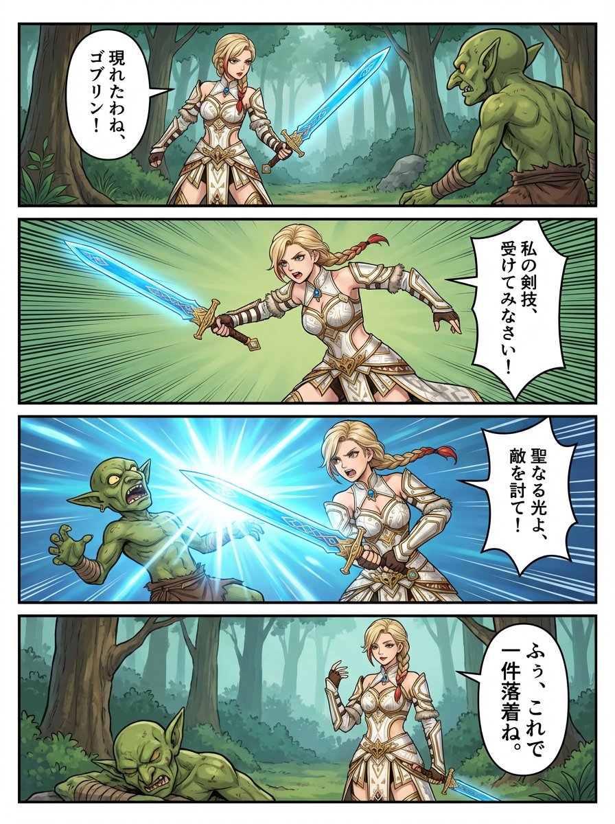 Dual-Wielding Warrior 4-Panel Comic