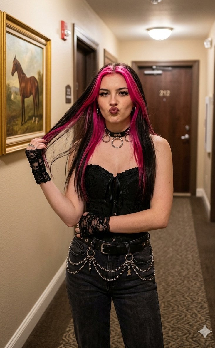 Young woman pouting pose