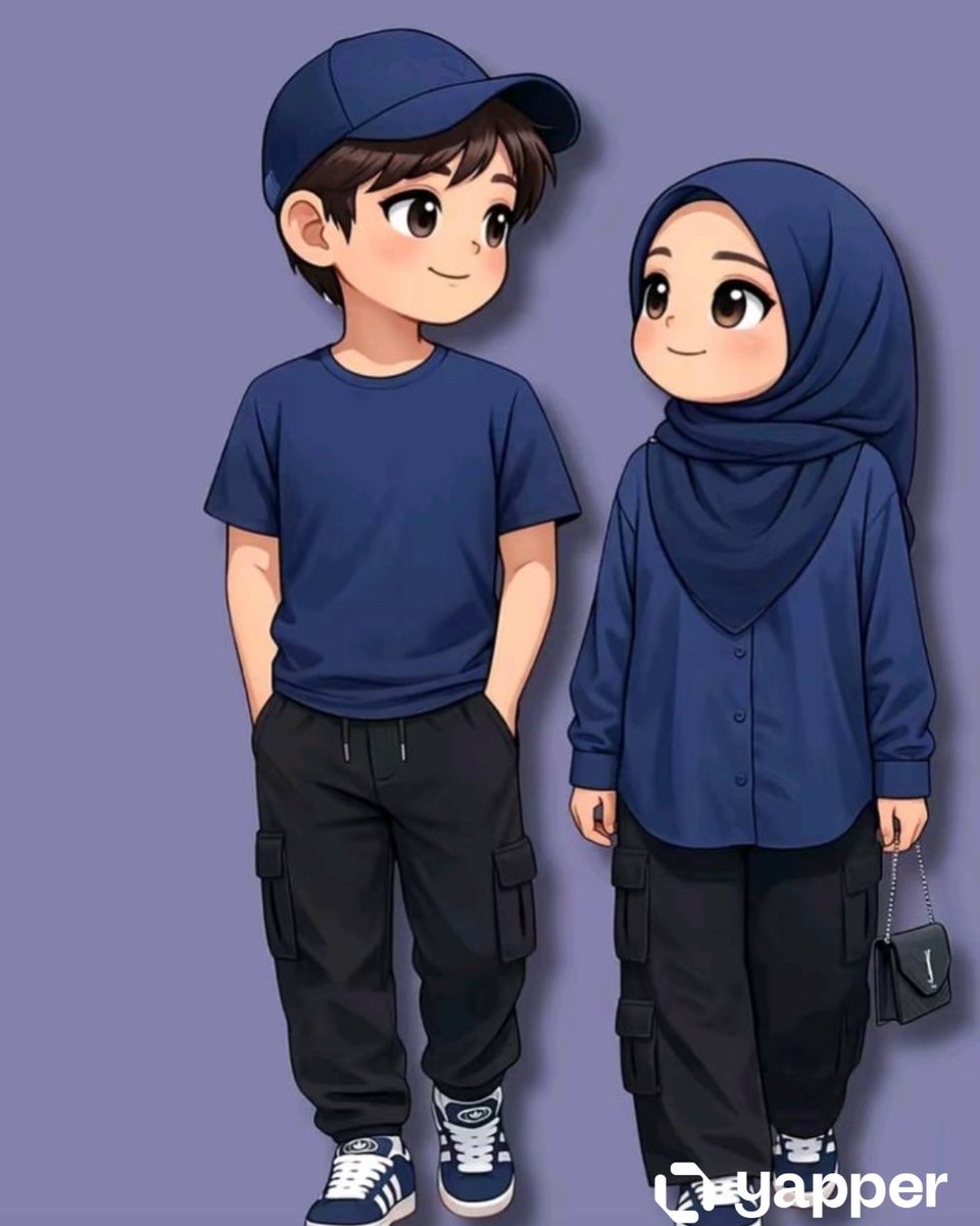 Cute Vector Anime Couple Illustration
