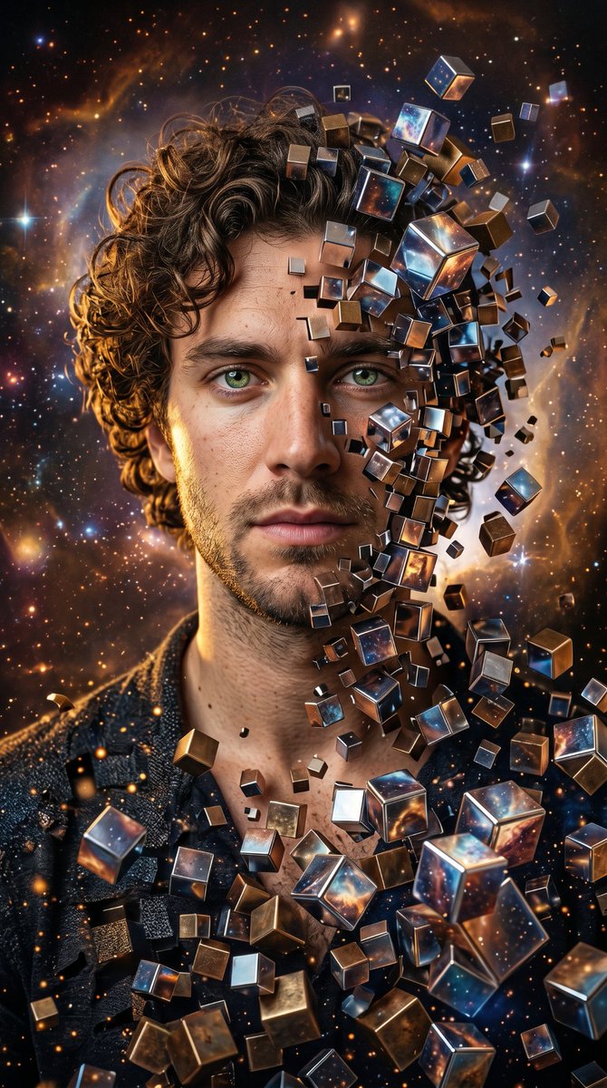 Nebula Shattered Metal Portrait