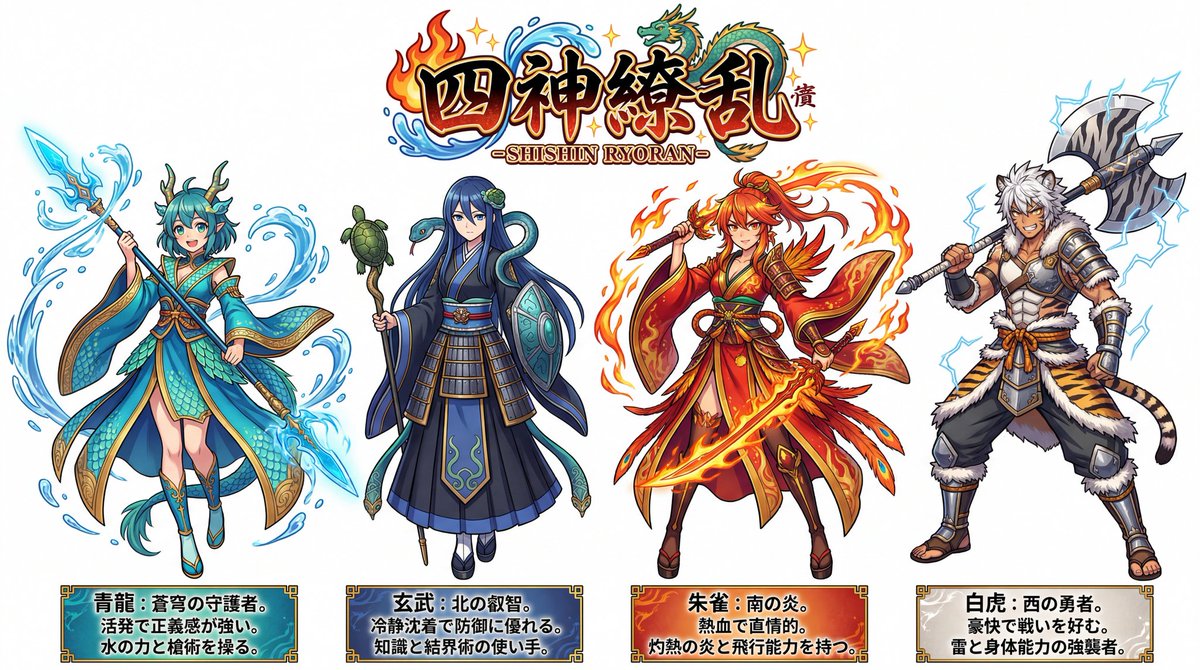 Four Mythical Beasts Revealed