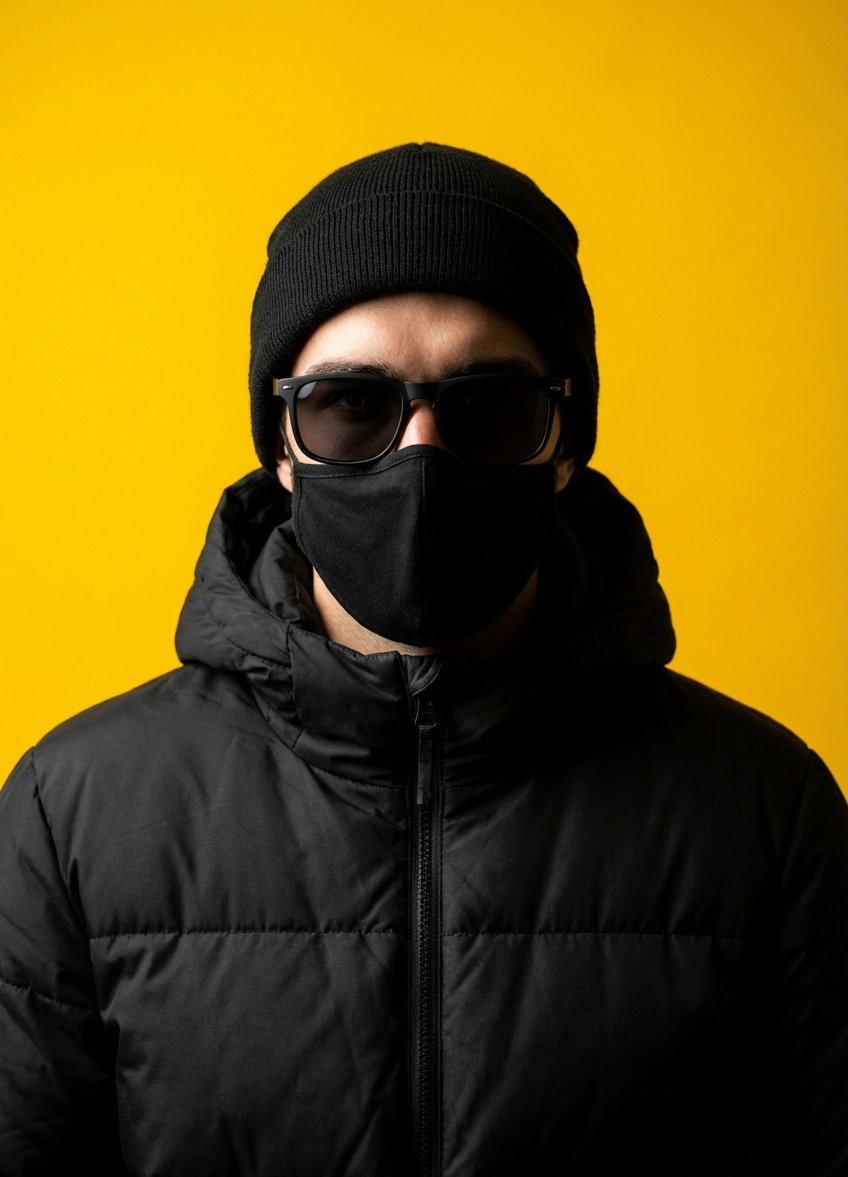 Mysterious Man in Black Portrait