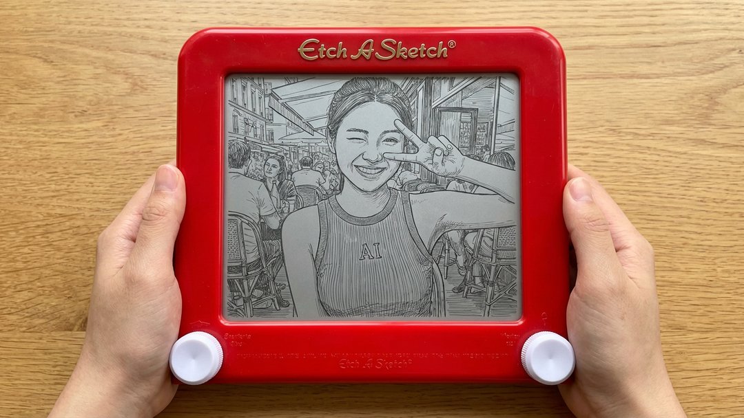 Cat Etch A Sketch Art