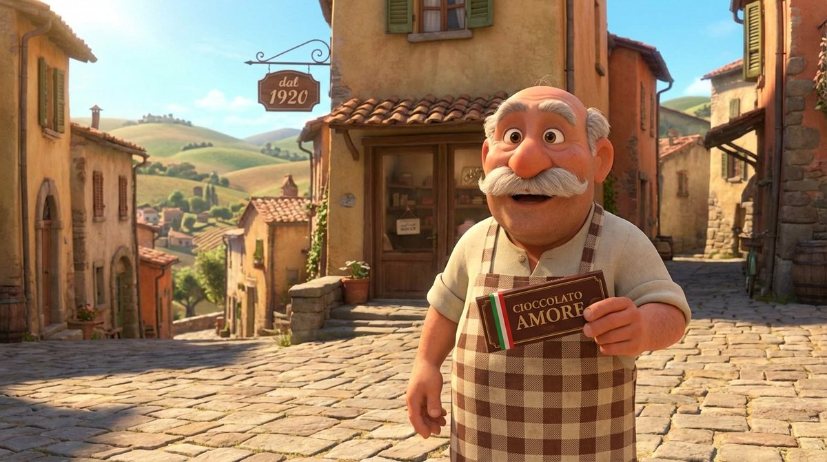 Italian Chocolatier Pixar Style