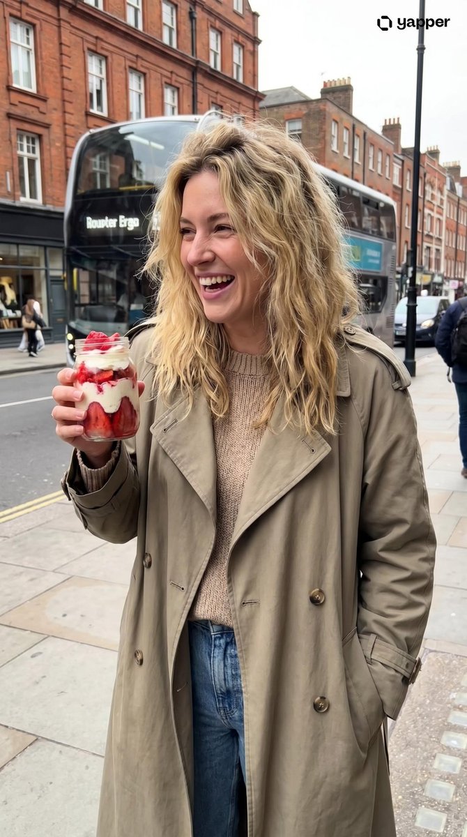 Stylish Woman Strawberry Dessert Street