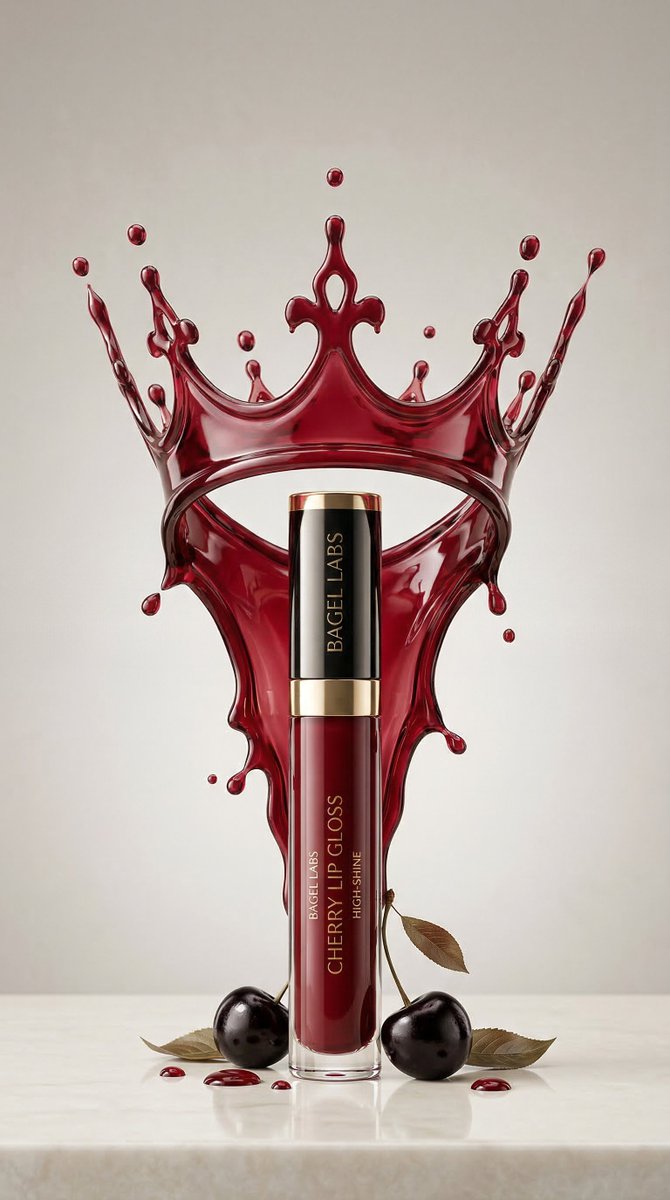 Luxury Cherry Lip Gloss Crown Splash