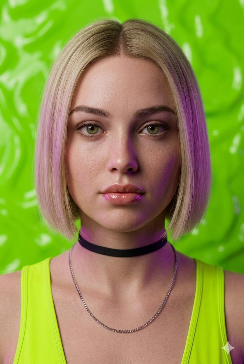Neon Doodle Fashion Portrait Art