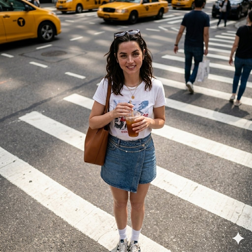 Cinematic Overhead Street Fashion Shot