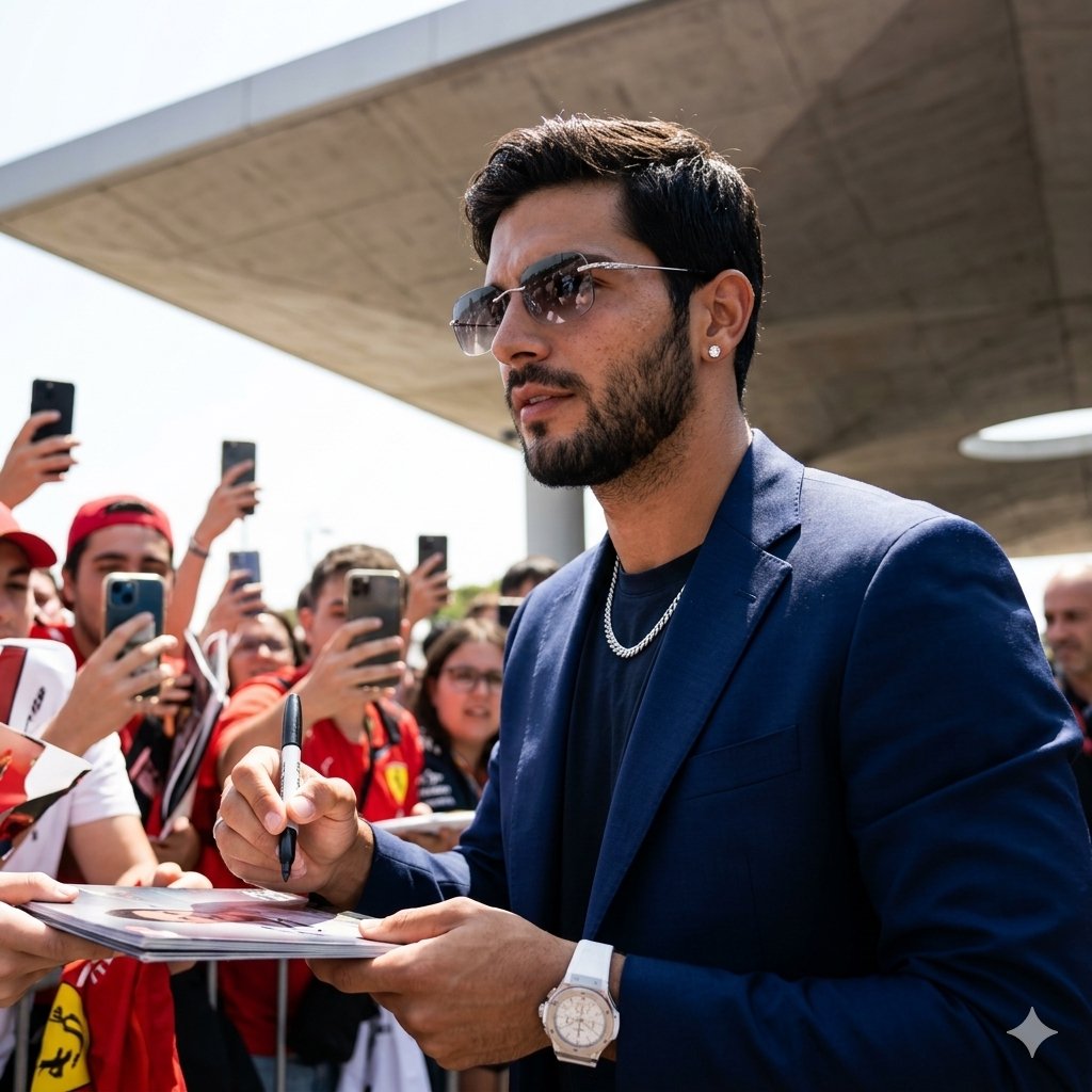 Candid Superstar Signing Autograph Outdoors