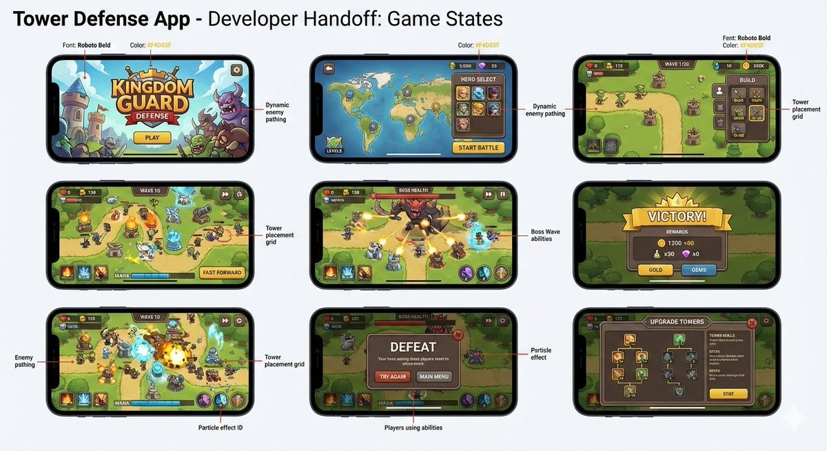 Tower Defense Mobile UI Design