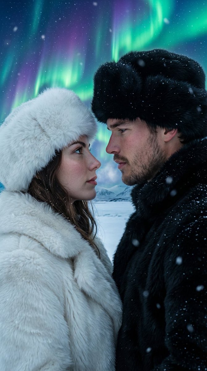 Arctic Aurora Couple Portrait