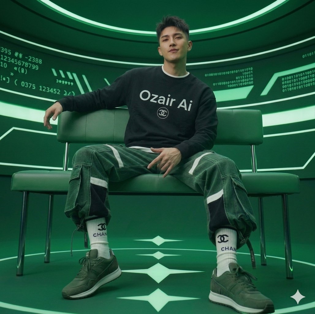 Futuristic Green Neon Portrait