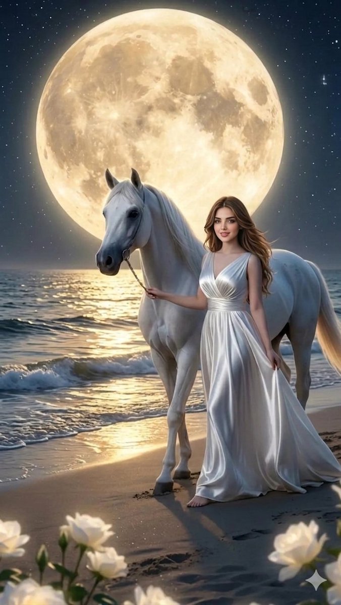 Ethereal Moonlit Beach Vision